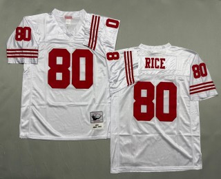 Men's San Francisco 49ers #80 Jerry Rice Mitchell & Ness 1994 Throwbacks Authentics White Jersey