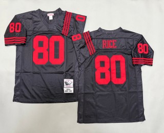 Men's San Francisco 49ers #80 Jerry Rice Mitchell & Ness 1994 Throwbacks Authentics Black Jersey