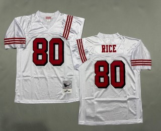 Men's San Francisco 49ers #80 Jerry Rice Mitchell & Ness 1994 Throwbacks Authentics White Jerseys