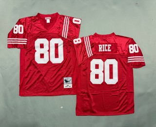 Men's San Francisco 49ers #80 Jerry Rice Mitchell & Ness 1994 Throwbacks Authentics Scarlet Jersey