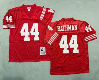 Men's San Francisco 49ers #44 Tom Rathman Mitchell & Ness Throwbacks Authentics Scarlet Jersey