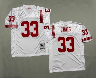Men's San Francisco 49ers #33 Roger Craig Mitchell & Ness 1989 Throwbacks Authentics White Jersey