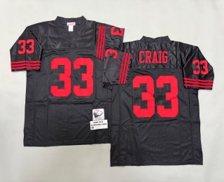 Men's San Francisco 49ers #33 Roger Craig Mitchell & Ness 1989 Throwbacks Authentics Black Jersey