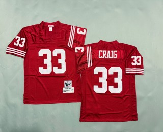 Men's San Francisco 49ers #33 Roger Craig Mitchell & Ness 1989 Throwbacks Authentics Scarlet Jersey