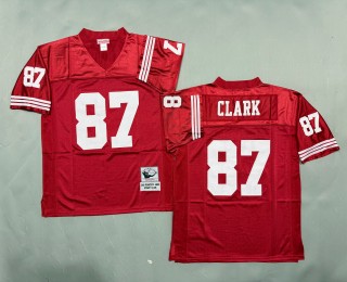 Men's San Francisco 49ers #87 Dwight Clark Mitchell & Ness Throwbacks Authentics Scarlet Jersey