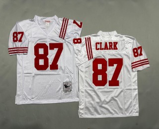 Men's San Francisco 49ers #87 Dwight Clark Mitchell & Ness Throwbacks Authentics White Jersey