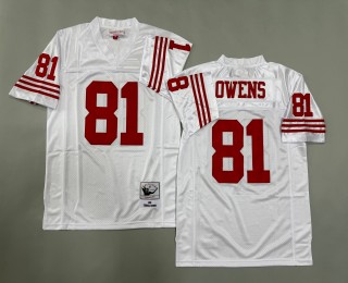 Men's San Francisco 49ers #81 Terrell Owens Mitchell & Ness 1990 Throwbacks Authentics White Jersey