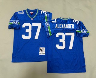 Men's Seattle Seahawks #37 Shaun Alexander Royal 2000 Throwbacks Authentics Mitchell & Ness NFL Jersey