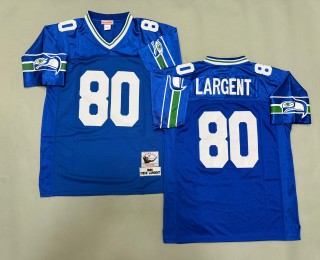 Men's Seattle Seahawks #80 Steve Largent Royal 1985 Throwbacks Authentics Mitchell & Ness NFL Jersey