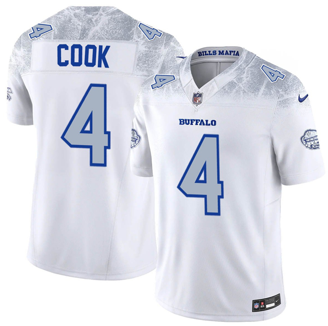 Men's Buffalo Bills #4 James Cook White 2025 F.U.S.E. 'Rivalries' Vapor Untouchable Limited Stitched Football Jersey