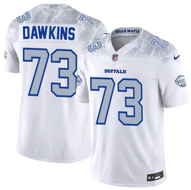 Men's Buffalo Bills #73 Dion Dawkins White 2025 F.U.S.E. 'Rivalries' Vapor Untouchable Limited Stitched Football Jersey