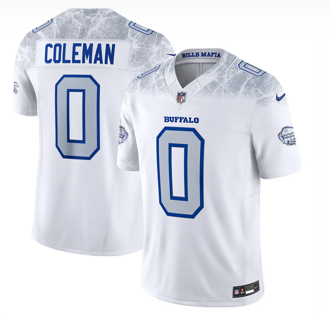 Men's Buffalo Bills #0 Keon Coleman White 2025 F.U.S.E. 'Rivalries' Vapor Untouchable Limited Stitched Football Jersey