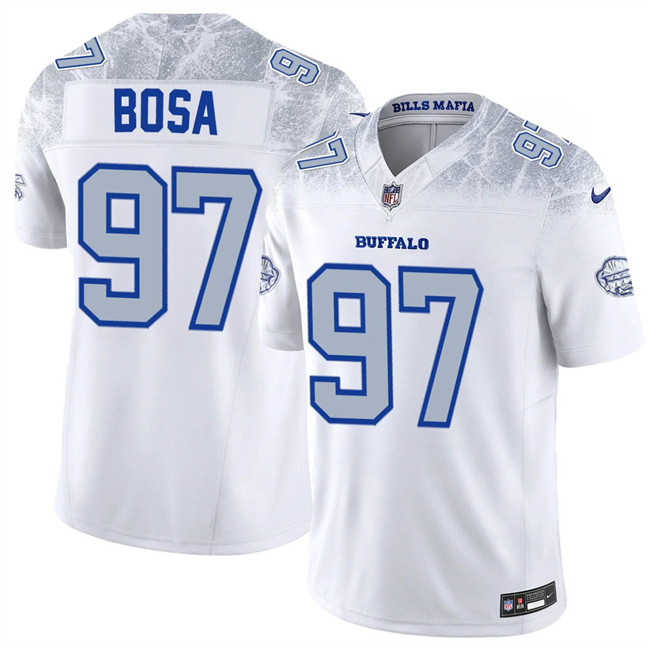 Men's Buffalo Bills #97 Joey Bosa White 2025 F.U.S.E. 'Rivalries' Vapor Untouchable Limited Stitched Football Jersey