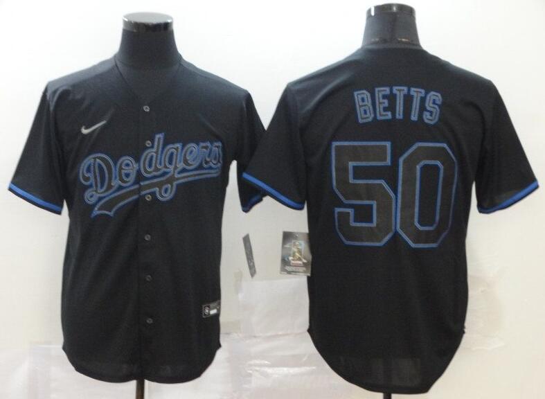 Women's Los Angeles Dodgers #50 Mookie Betts 2020 Black Cool Base Stitched Baseball Jersey(Run Small)