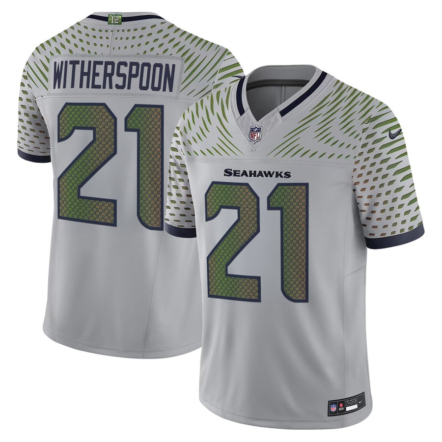 Men's Seattle Seahawks #21 Devon Witherspoon High-Decibel Zone Nike Rivalries 2025 F.U.S.E. Vapor Limited Jersey