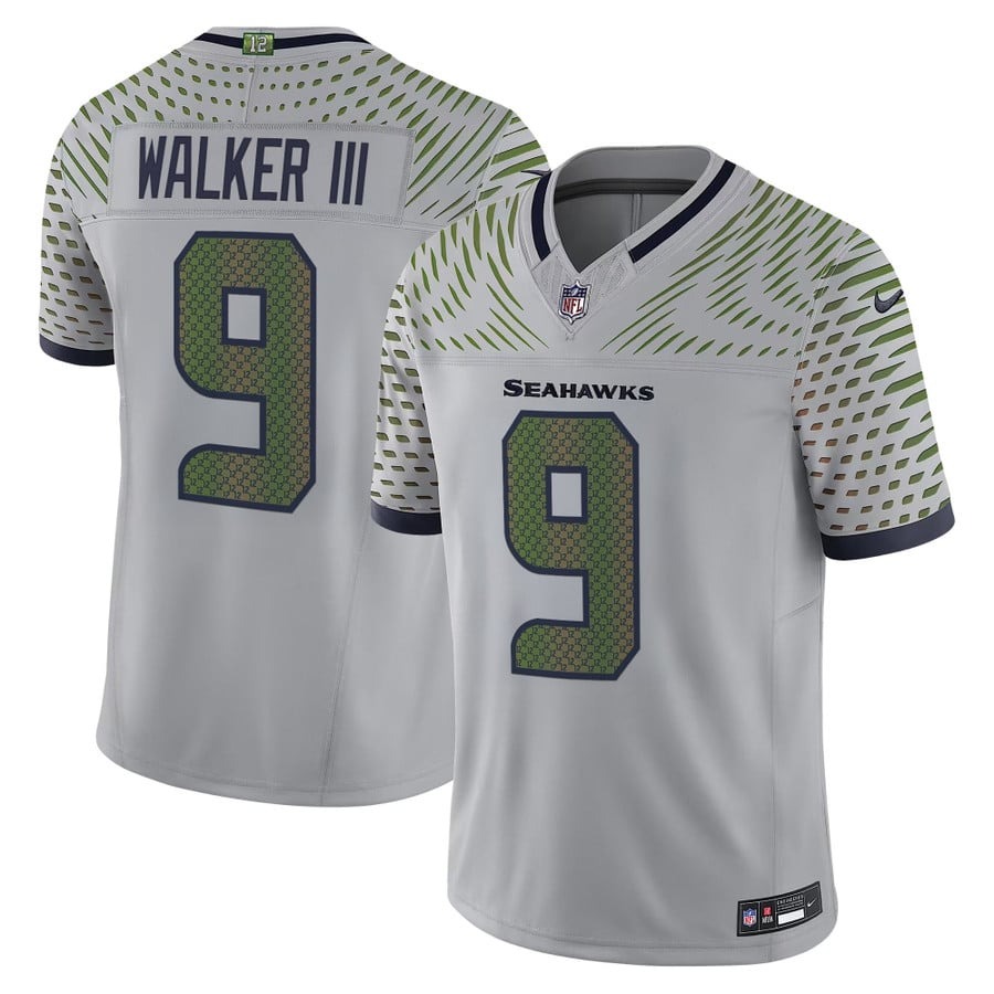 Men's Seattle Seahawks #9 Kenneth Walker III High-Decibel Zone Nike Rivalries 2025 F.U.S.E. Vapor Limited Jersey