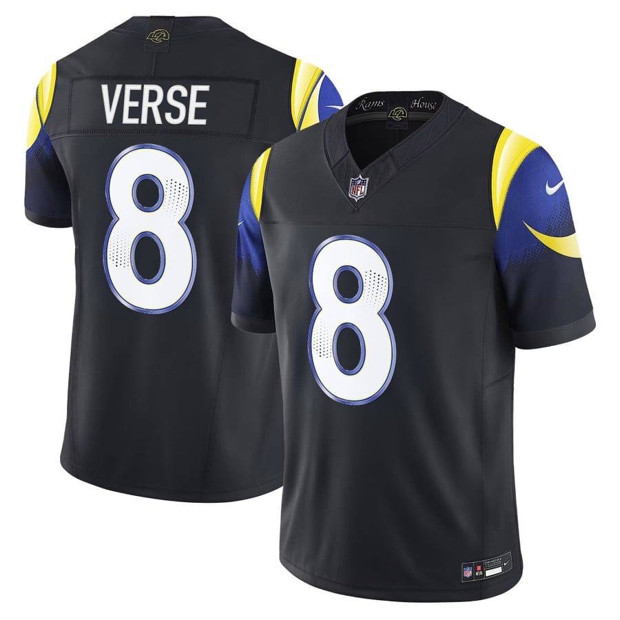 Men's Los Angeles Rams #8 Jared Verse Midnight Mode Nike Rivalries 2025 F.U.S.E. Vapor Limited Jersey