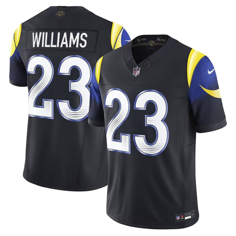 Men's Los Angeles Rams #23 Kyren Williams Midnight Mode Nike Rivalries 2025 F.U.S.E. Vapor Limited Jersey