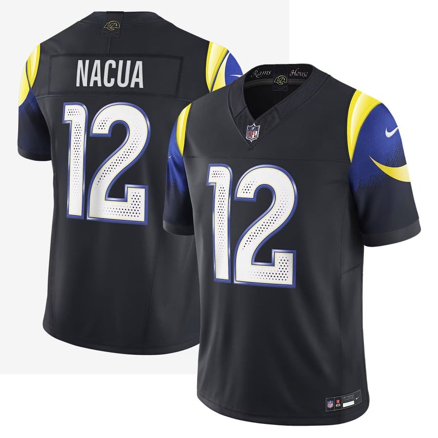 Men's Los Angeles Rams #12 Puka Nacua Midnight Mode Nike Rivalries 2025 F.U.S.E. Vapor Limited Jersey