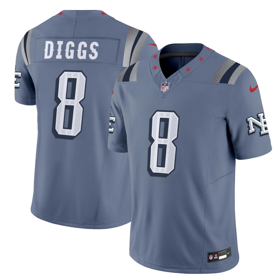 Men's New England Patriots #8 Stefon Diggs Nor'easter Rivalries 2025 F.U.S.E. Vapor Limited Jersey