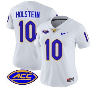 Women's Pittsburgh Panthers #10 Eli Holstein White 2025 Nike Vapor Limited Stitched Football Jersey
