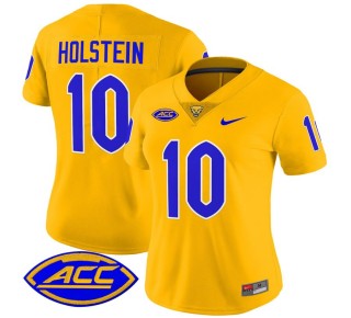 Women's Pittsburgh Panthers #10 Eli Holstein ggRoyal 2025 Nike Vapor Limited Stitched Football Jersey