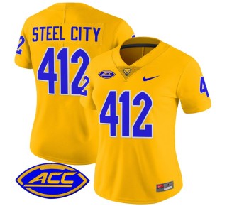 Women's Pittsburgh Panthers 412 Steel City gRoyal 2025 Nike Vapor Limited Stitched Football Jersey