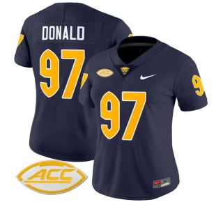 Women's Pittsburgh Panthers #97 Aaron Donald Navy 2025 Nike Vapor Limited Stitched Football Jersey