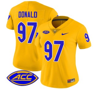 Women's Pittsburgh Panthers #97 Aaron Donald gRoyal 2025 Nike Vapor Limited Stitched Football Jersey