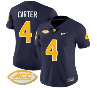 Women's Pittsburgh Panthers #4 Daniel Carter Navy 2025 Nike Vapor Limited Stitched Football Jersey