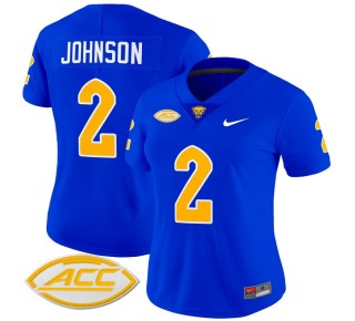 Women's Pittsburgh Panthers #2 Kenny Johnson Royal 2025 Nike Vapor Limited Stitched Football Jersey