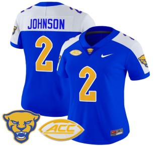 Women's Pittsburgh Panthers #2 Kenny Johnson Royal Alternate 2025 Nike Vapor Limited Stitched Football Jersey