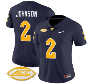 Women's Pittsburgh Panthers #2 Kenny Johnson Navy 2025 Nike Vapor Limited Stitched Football Jersey
