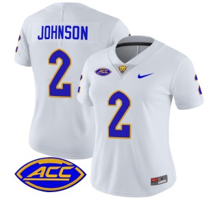 Women's Pittsburgh Panthers #2 Kenny Johnson White 2025 Nike Vapor Limited Stitched Football Jersey