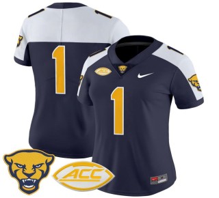 Women's Pittsburgh Panthers #1 Navy Alternate 2025 Nike Vapor Limited Stitched Football Jersey