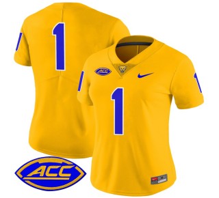 Women's Pittsburgh Panthers #1 gRoyal 2025 Nike Vapor Limited Stitched Football Jersey