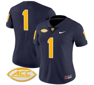 Women's Pittsburgh Panthers #1 Navy 2025 Nike Vapor Limited Stitched Football Jersey