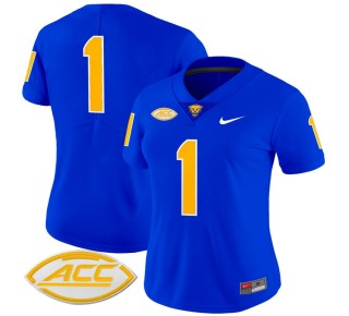 Women's Pittsburgh Panthers #1 Royal 2025 Nike Vapor Limited Stitched Football Jersey