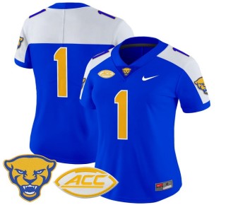 Women's Pittsburgh Panthers #1 Royal Alternate 2025 Nike Vapor Limited Stitched Football Jersey