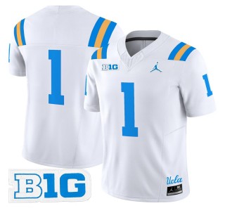 Men's UCLA Bruins #1 White 2025 Vapor Limited Stitched Football Jersey