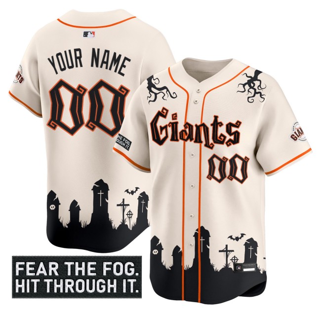 San Francisco Giants Custom 'Halloween Fog Edition' Limited MLB Jersey Cream - All Stitched