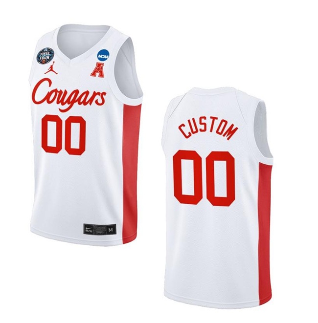 Houston Cougars Custom White Final Four Classic Stitched Basketball Jersey