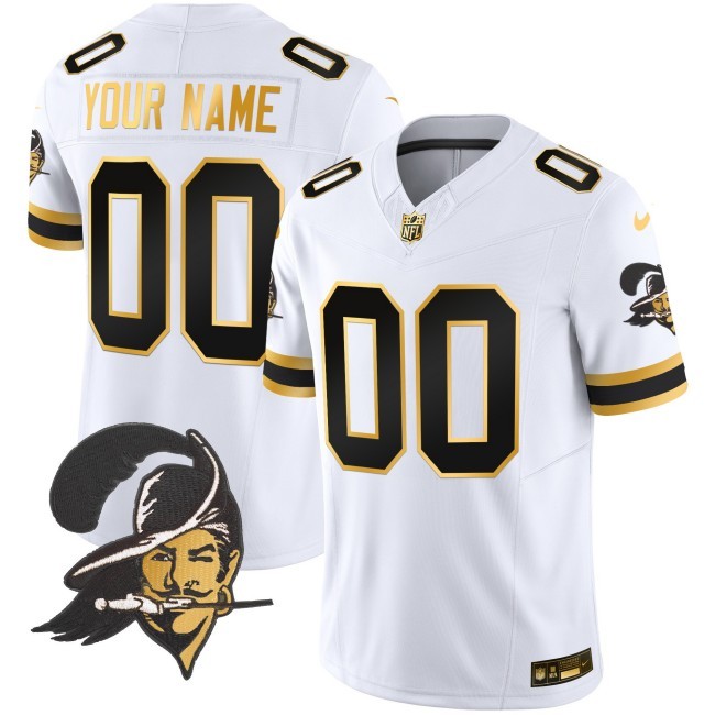 Buccaneers Throwback White Gold FUSE Vapor Limited Custom Jersey - All Stitched