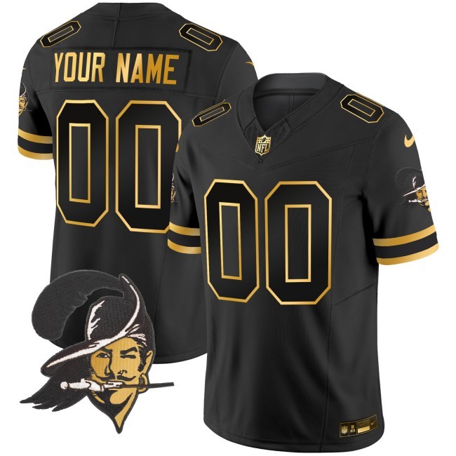 Buccaneers Throwback Black Gold FUSE Vapor Limited Custom Jersey - All Stitched