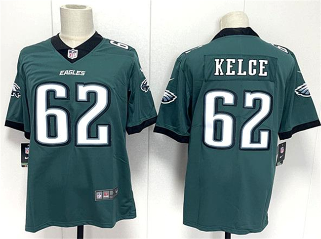 Men's Philadelphia Eagles #62 Jason Kelce Green 2024 New Vapor Untouchable Limited Stitched Football Jersey