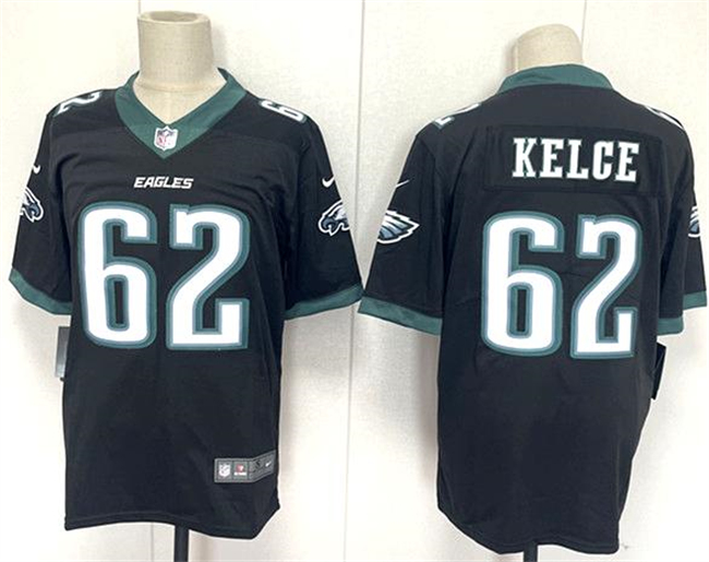 Men's Philadelphia Eagles #62 Jason Kelce Black 2024 New Vapor Untouchable Limited Stitched Football Jersey