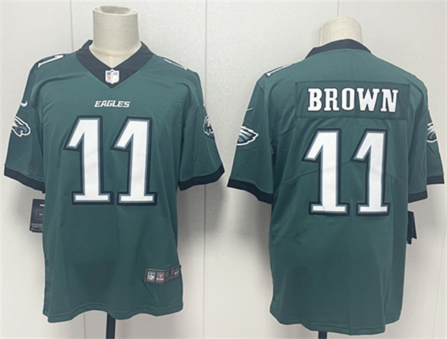 Men's Philadelphia Eagles #11 A.J. Brown Green 2024 New Vapor Untouchable Limited Stitched Football Jersey