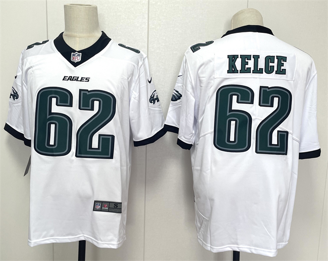 Men's Philadelphia Eagles #62 Jason Kelce White 2024 New Vapor Untouchable Limited Stitched Football Jersey