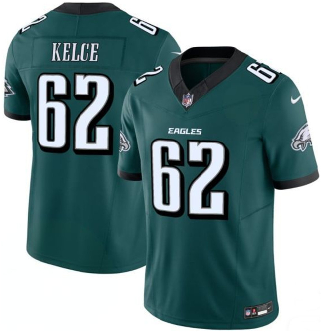 Men's Philadelphia Eagles #62 Jason Kelce Green 2024 F.U.S.E. Vapor Untouchable Limited Throwback Stitched Football Jersey