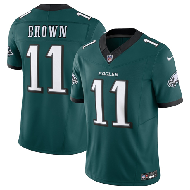 Women's Philadelphia Eagles #11 A.J. Brown Green New F.U.S.E. Vapor Untouchable Limited Stitched Football Jersey(Run Small)